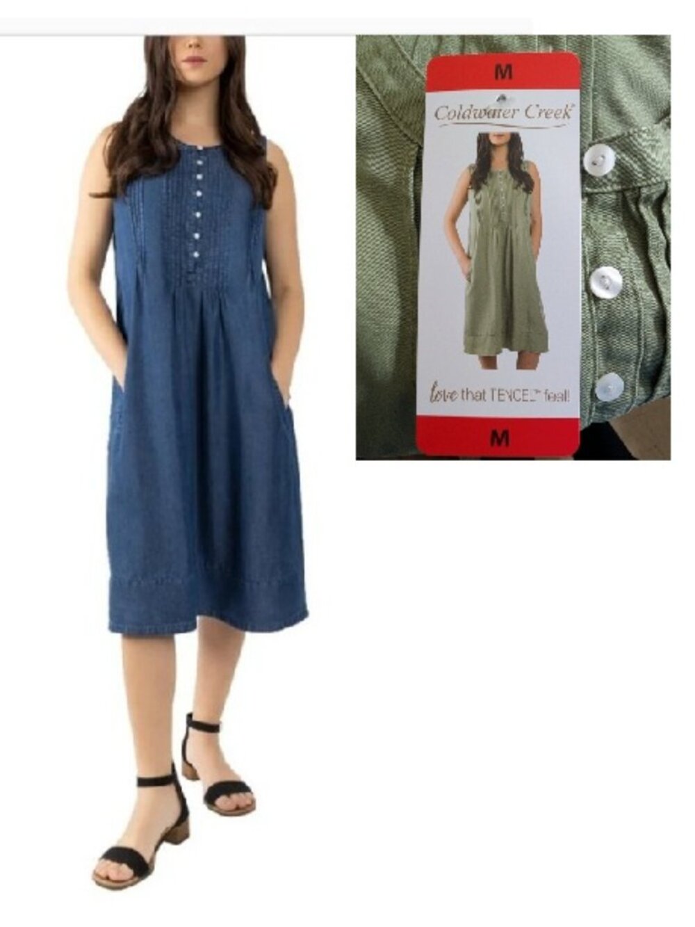 Coldwater Creek Women's Tencel Dress Blue Size‎ M and L